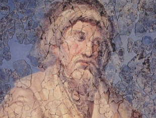 Pintura mostrando o rosto do escritor romano Lúcio Apuleio