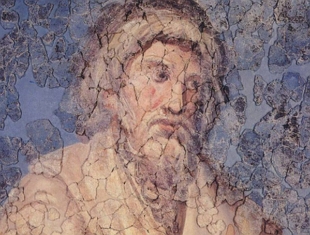 Pintura mostrando o rosto do escritor romano L&uacute;cio Apuleio
