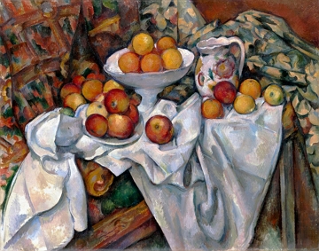 Ma&ccedil;as e laranjas obra de Paul C&eacute;zanne.