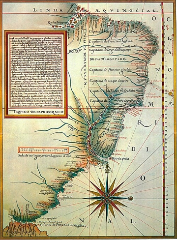 Mapa Antigo das Capitanias Heredit&aacute;rias