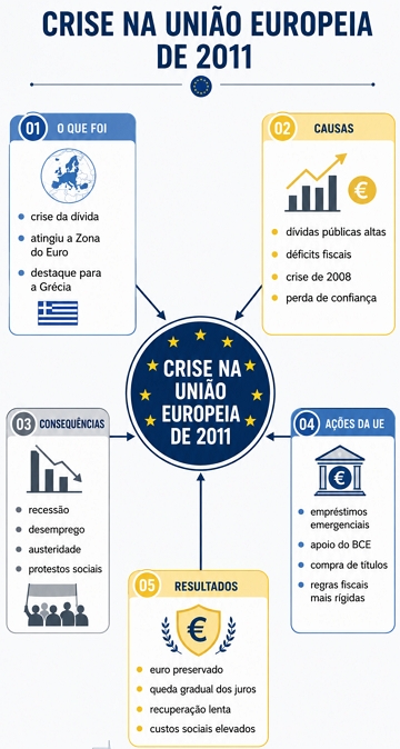 Mapa mental sobre a crise econ&ocirc;mica na Eni&atilde;o Europeia de 2011