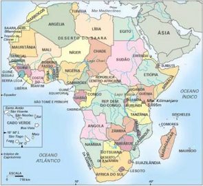 Mapa político da África
