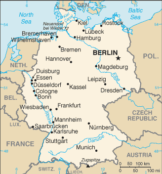 Mapa Político da Alemanha