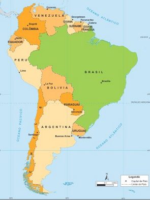 Mapa da América do Sul