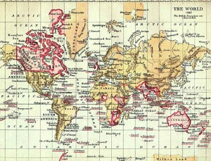 Mapa mostrando as possess&otilde;es brit&acirc;nicas no mundo