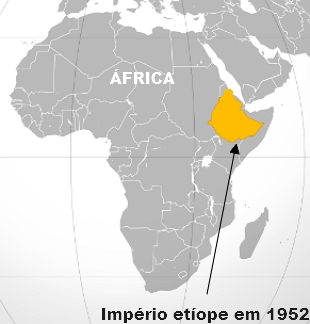 Mapa mostrando a localiza&ccedil;&atilde;o do Imp&eacute;rio Et&iacute;ope na &Aacute;frica