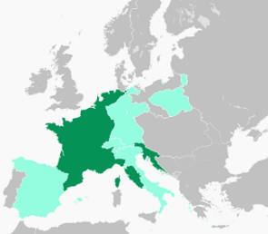 Mapa do Imp&eacute;rio Napole&ocirc;nico