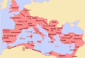 Mapa do Imp&eacute;rio Romano no auge de suas conquistas