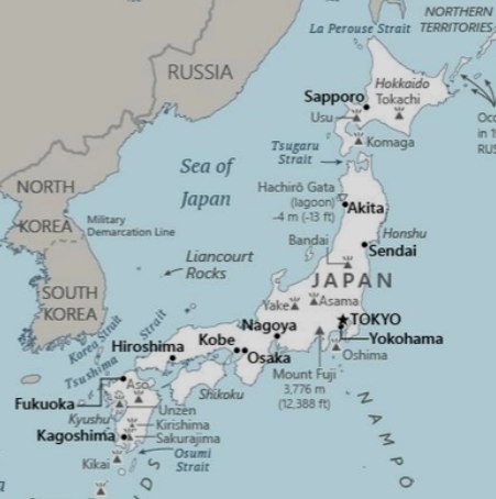 Imagem do Mapa do Jap&atilde;o