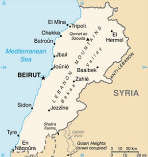 Mapa do Líbano
