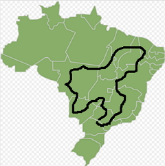 Mapa do Brasil mostrando a localização do Cerrado