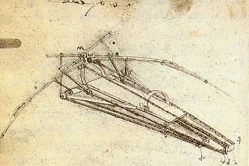 Projeto de M&aacute;quina Voadora de Leonardo da Vinci