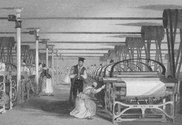 F&aacute;brica de tecidos do in&iacute;cio da Revolu&ccedil;&atilde;o Industrial: uso sistem&aacute;tico da maquinofatura.
