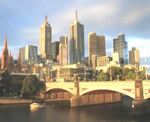 Vista da cidade de Melbourne na Austr&aacute;lia