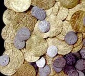 Moedas de ouro e prata do s&eacute;culo XVI