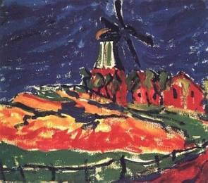 Moinho de Vento em Dangast, obra de Erich Heckel