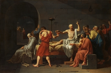 Pintura representando a morte do fil&oacute;sofo S&oacute;crates