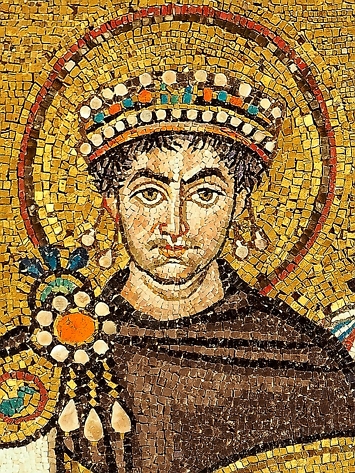 Mosaico do Imperador Justiniano do Imp&eacute;rio Bizantino
