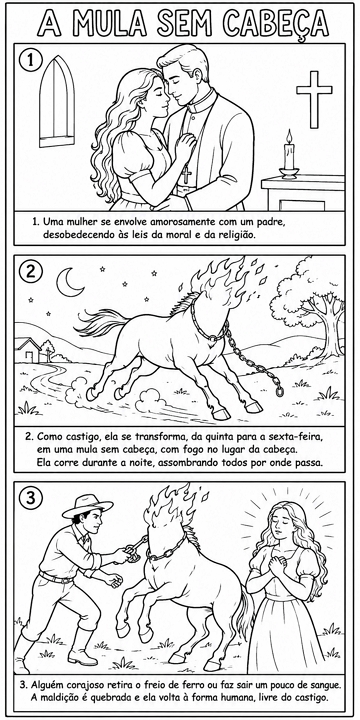 Hist&oacute;ria resumida da mula sem cabe&ccedil;a em quadrinhos