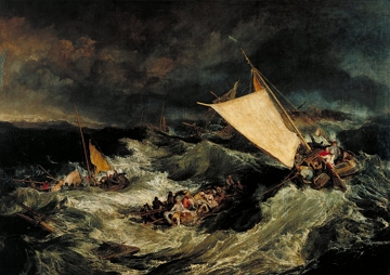 Naufr&aacute;gio, obra do pintor rom&acirc;ntico ingl&ecirc;s William Turner