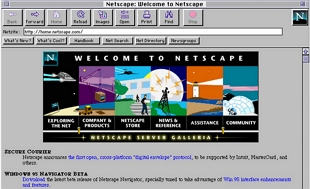 Imagem da tela do navegador de internet Netscape