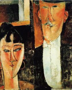 Pintura Noiva e Noivo de Modigliani