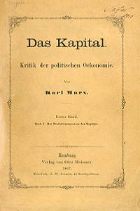 Capa da primeira edi&ccedil;&atilde;o de O Capital de Karl Marx