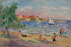 Praia de Sainte-Maxime, obra de Charles Camoin