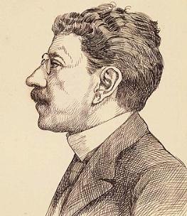 Retrato de Olavo Bilac de perfil
