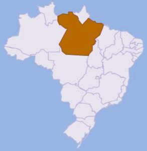 Localização geográfica do estado do Pará no Brasil