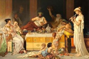 Pintura mostrando os patrícios na Roma Antiga