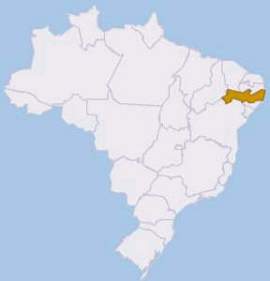 Localização geográfica de Pernambuco no Brasil