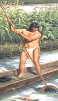 Figura mostrando um pescador maia
