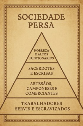 Figura com as camadas que faziam parte da sociedade persa