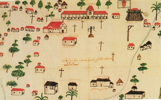 Ilustra&ccedil;&atilde;o de planta da cidade de Fortaleza em 1726