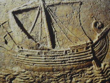 relevo de um barco fen&iacute;cio