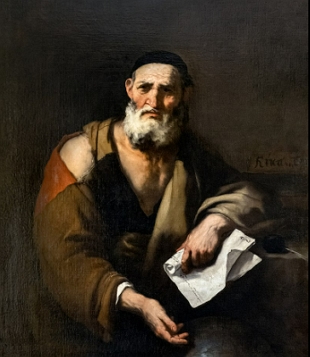 Retrato pintado do fil&oacute;sofo Leucipo