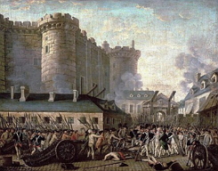 Queda da Bastilha (1789) no in&iacute;cio da Revolu&ccedil;&atilde;o Francesa: um dos principais momentos da Hist&oacute;ria da Fran&ccedil;a.