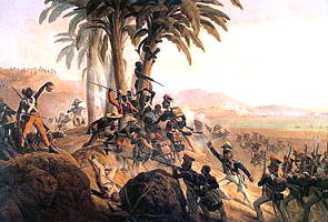 Batalha em San Domingo durante a Revolu&ccedil;&atilde;o Haitiana
