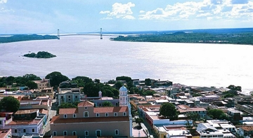 Vista a&eacute;rea do rio Orinoco na Venezuela