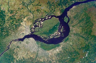 Imagem a&eacute;rea do rio Congo