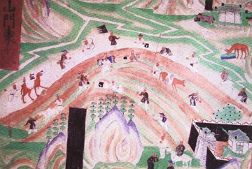 Pintura chinesa representando a Rota da Seda