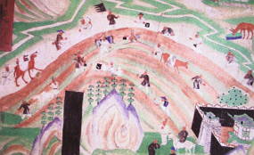 Pintura chinesa representando a Rota da Seda