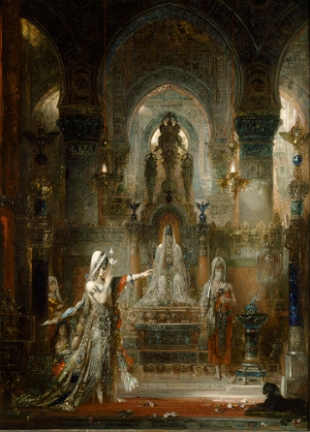 Pintura mostrando Salom&eacute; dan&ccedil;ando em frente a Her&oacute;des