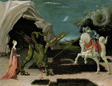Pintura S&atilde;o Jorge e o Drag&atilde;o de Paolo Uccello