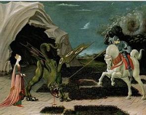 Pintura São Jorge e o Dragão de Paolo Uccello