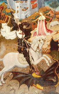 Pintura São Jorge matando o dragão, de Bernart Martorell