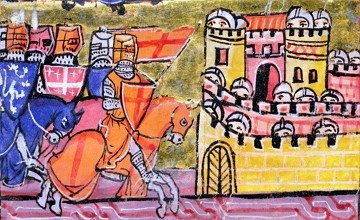 Cruzados atacando a cidade de Damasco