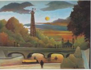 Sena e Eiffel ao pôr do Sol, obra de Henri Rousseau
