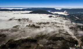 Foto aérea da Serra Gaúcha no estado do RS